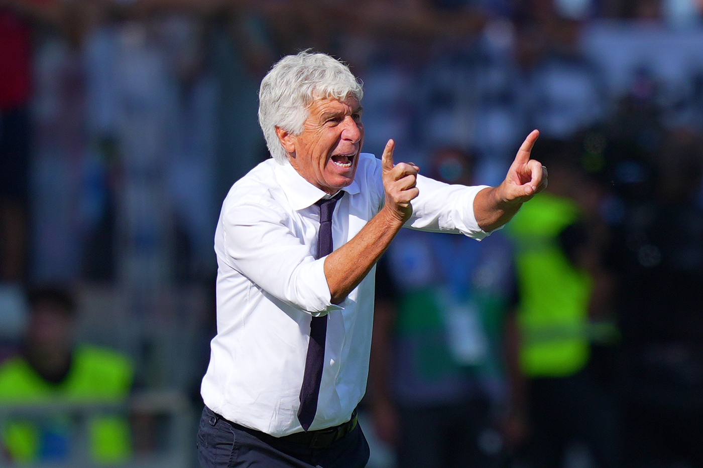 Il tecnico dell'Atalanta Gian Piero Gasperini durante la sfida con la Fiorentina in Serie A 2024/2025