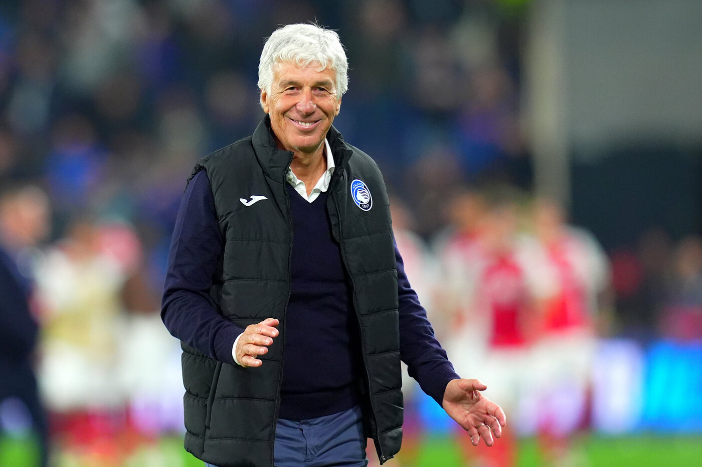 Il tecnico dell'Atalanta Gian Piero Gasperini durante la gara di Champions contro l'Arsenal