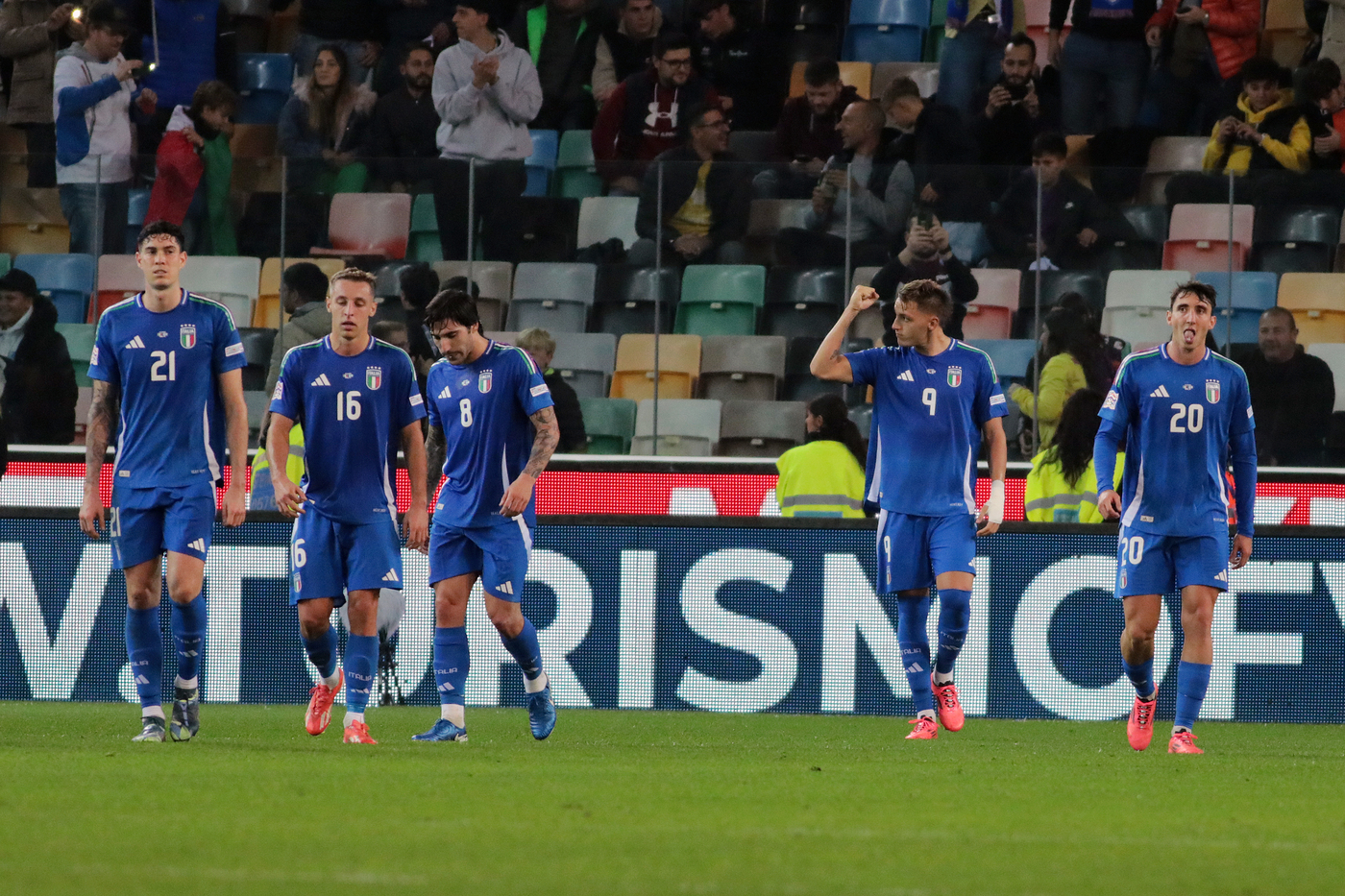 L'Italia festeggia al gol di Retegui contro Israele in Nations League