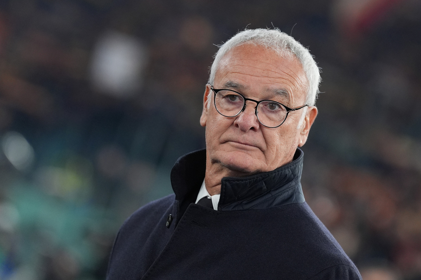 Il tecnico della Roma Claudio Ranieri allo stadio Olimpico per la sfida con l'Atalanta in Serie A