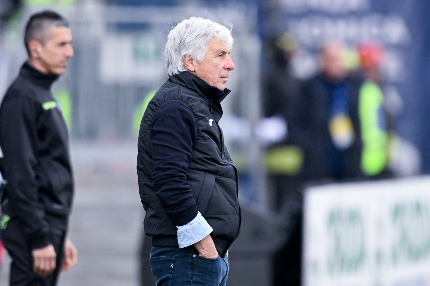 L'allenatore dell'Atalanta Gian Piero Gasperini alla Domus Arena nella trasferta col Cagliari in Serie A